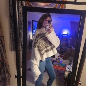 free people cropped oversized sweater